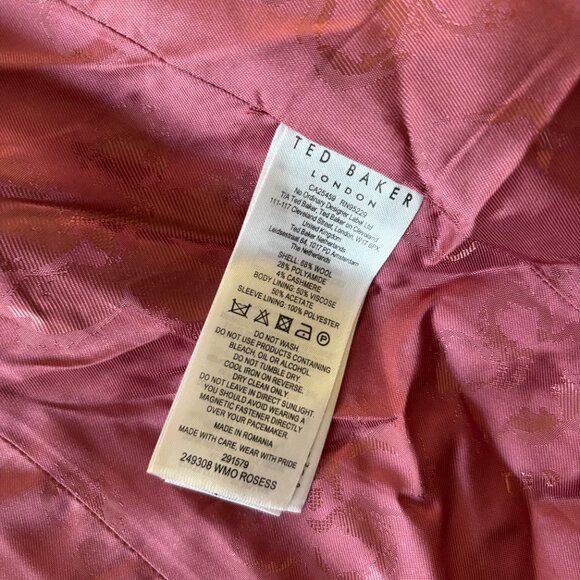 NWT Ted Baker London ROSESS Coat, Ted Size 0 (small) rose pink colour - Picture 9 of 14